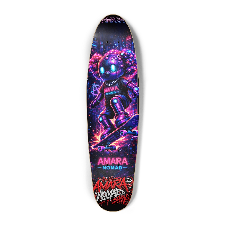 Yumara Collections Neon Punk Cyber Skateboard Deck