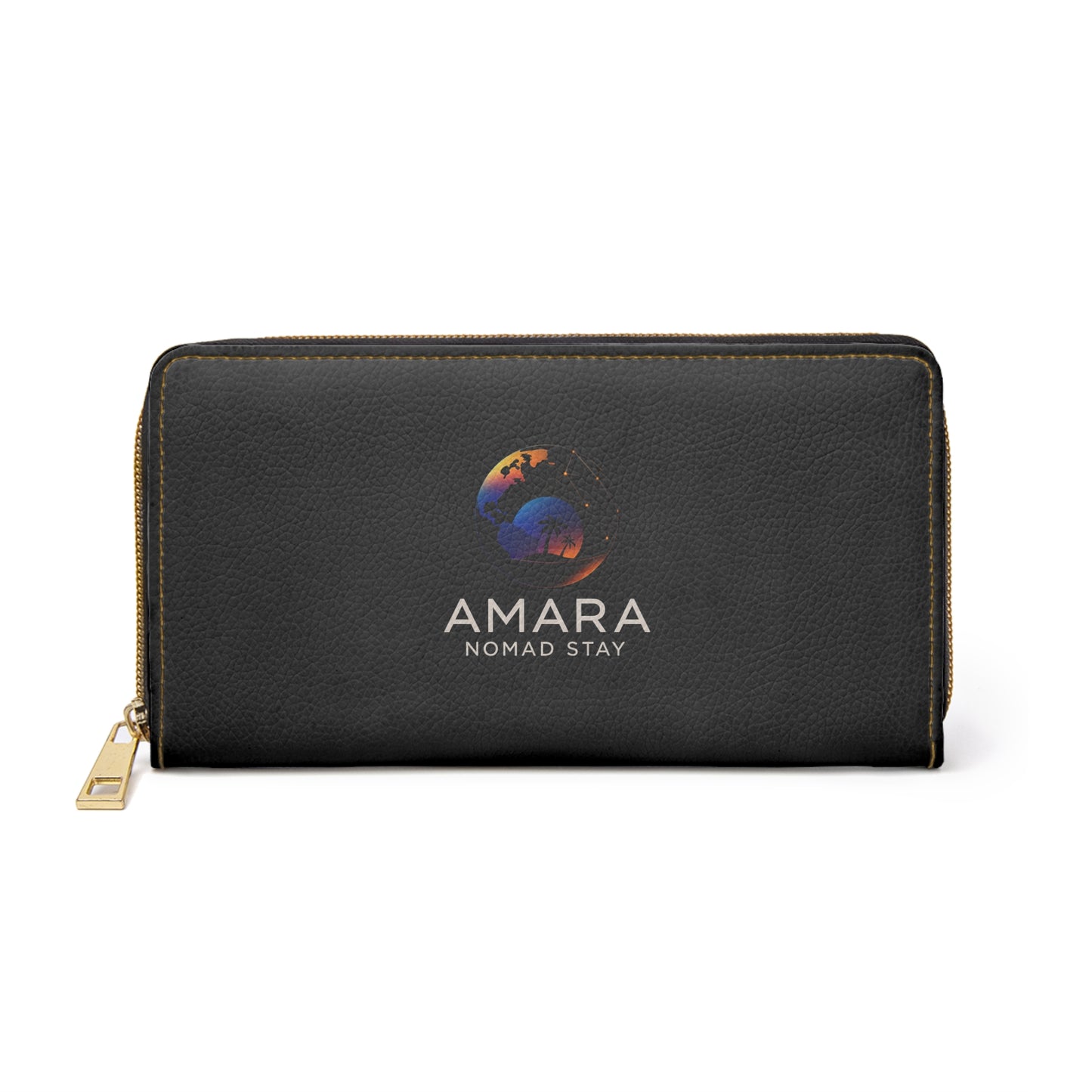 Yumara Collections Travel Wallet Vegan Leather Zipper Card & Cash Organiser