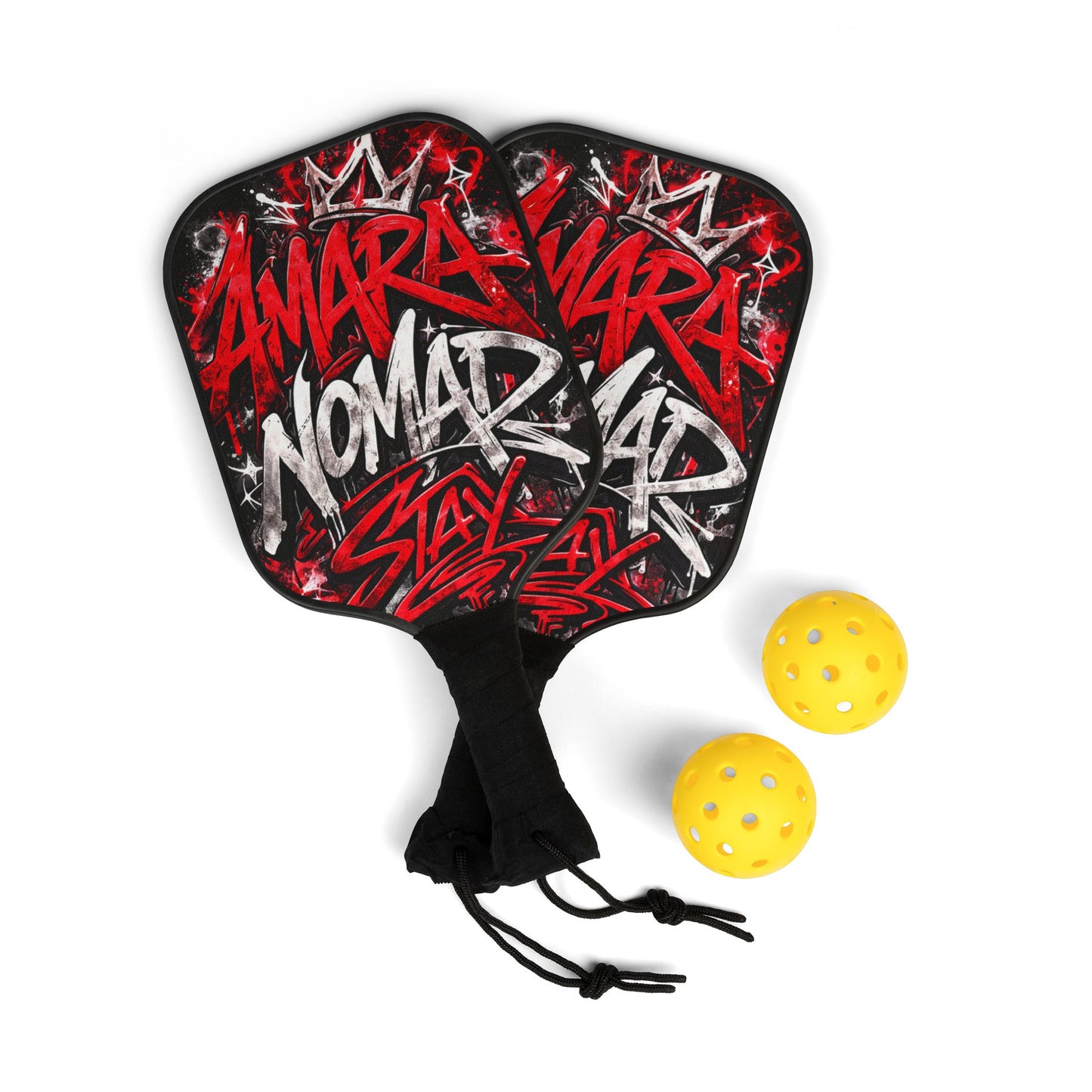 Yumara Collections Graffiti Pickleball Paddle Set with 2 Balls