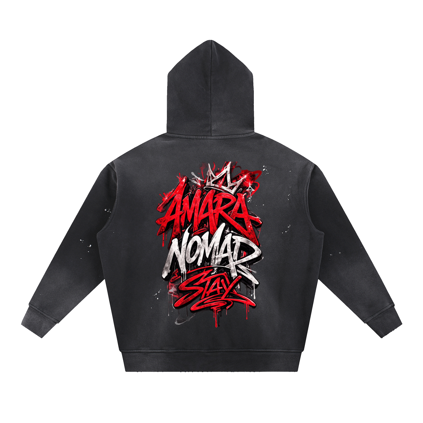 Thionne Vintage Washed Frayed Fleece Hoodie Access Granted Edition