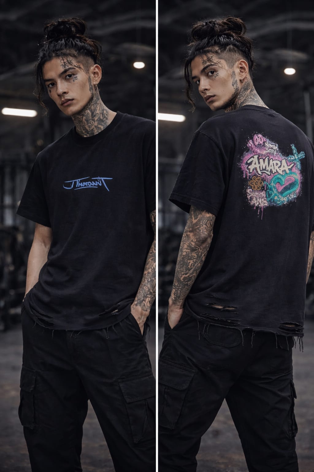 Snow Washed Raw-Hem T-Shirt Nomad Thionne