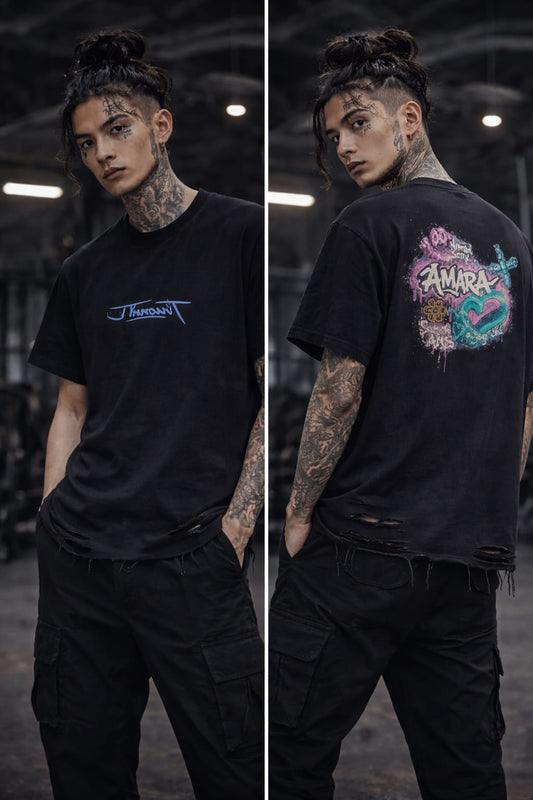 Snow Washed Raw-Hem T-Shirt Nomad Thionne