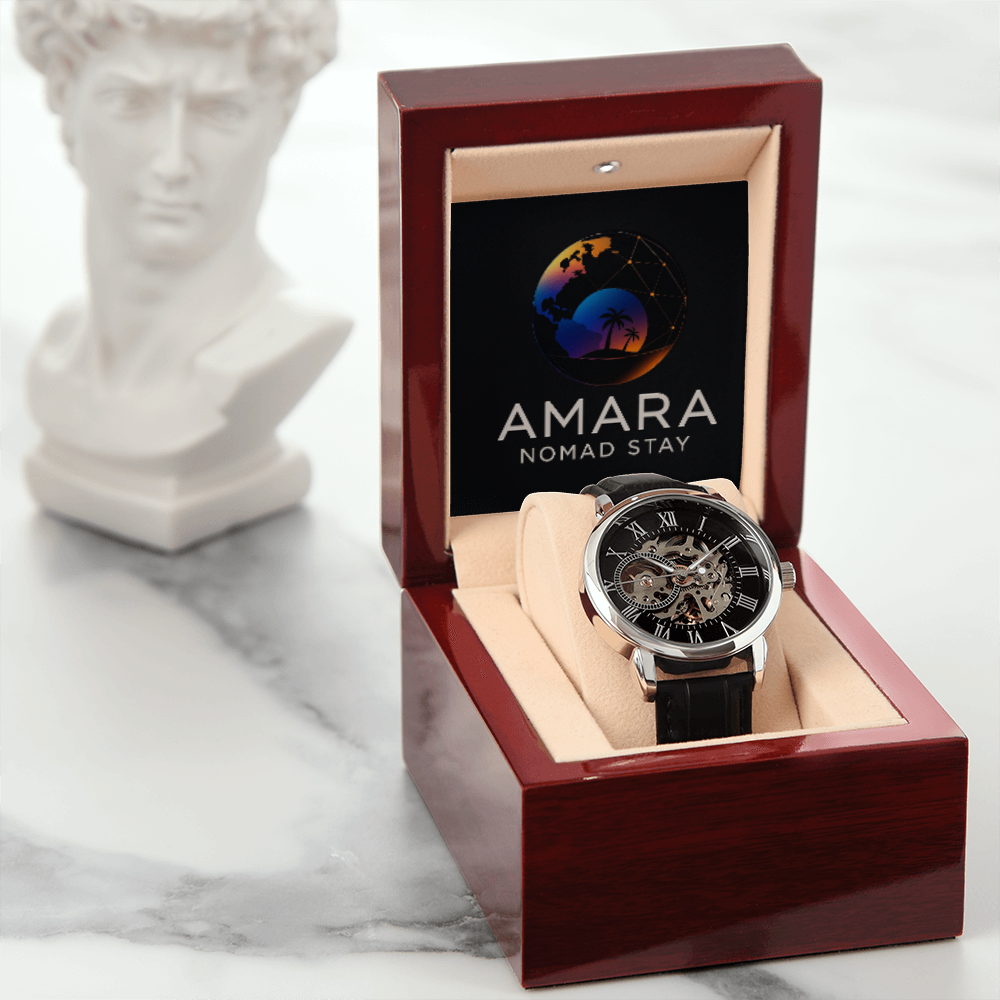Yumara Collections Noire Skeleton Watch