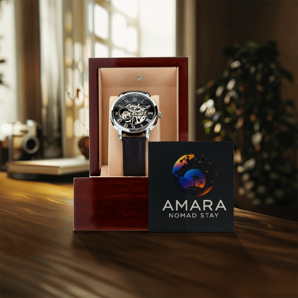 Yumara Collections Noire Skeleton Watch